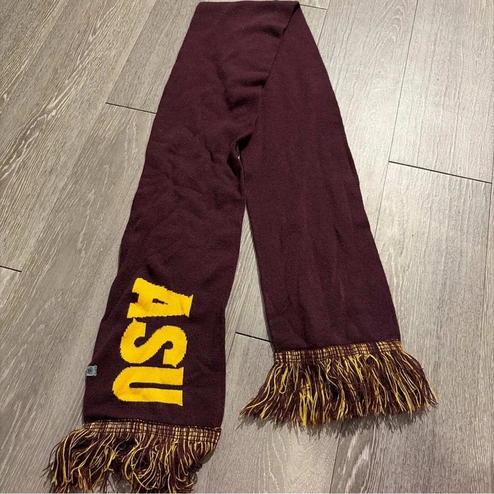 Maroon Scarf with Arizona State University Logo and Fringe
